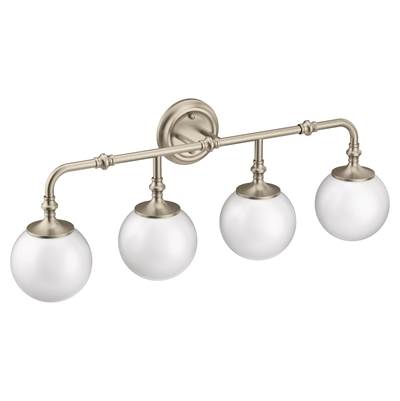 Brushed Nickel Four Globe Bath Light