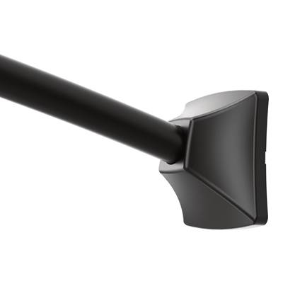 Moen Matte Black Adjustable Curved Shower Rod