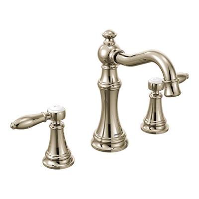 Moen Weymouth 8 in. Widespread 2-Handle High-Arc Bathroom Faucet Trim Kit in Nickel (Valve Sold Separately) - Polished Nickel
