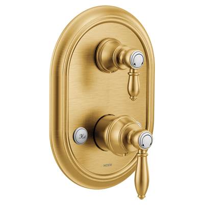 Moen Weymouth M-CORE 3-Series 2-Handle Shower Trim with Integrated Transfer Valve in Brushed Gold (Valve Sold Separately)