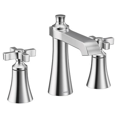 Flara 8 in. Widespread 2-Handle High-Arc Bathroom Faucet Trim Kit in Chrome (Valve Sold Separately)