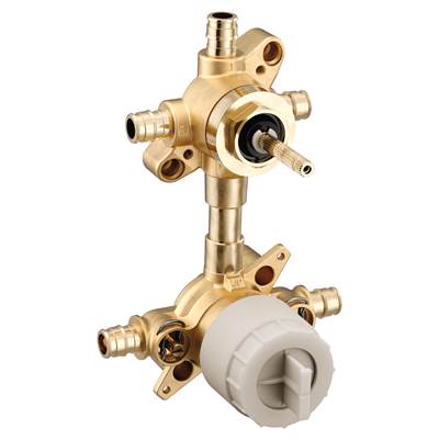 Moen M-CORE 3-Series Mixing Valve with 3 or 6 Function Integrated Transfer Valve with Cold Expansion PEX Connections and Stops - Unfinished
