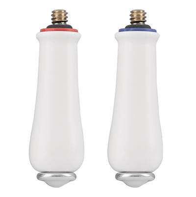 Moen Monticello Replacement Handle Knob Insert, Porcelain and Chrome (2-Pack) - Porcelain/Chrome