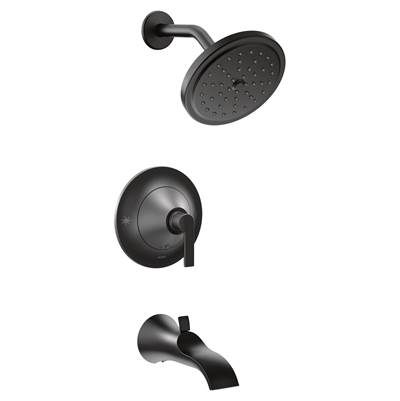 Doux Posi-Temp 1-Handle Tub and Shower Faucet Trim Kit in Matte Black (Valve Sold Separately)