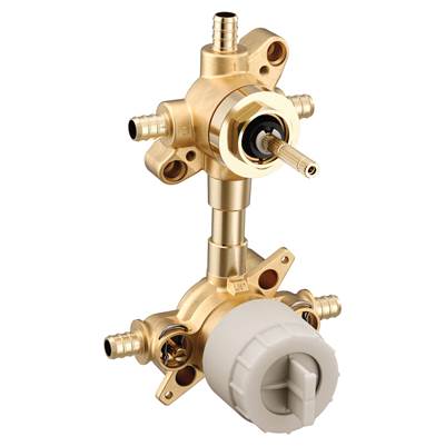 Moen M-CORE 3-Series Mixing Valve with 2 or 3 Function Integrated Transfer Valve with Crimp Ring PEX Connections and Stops - Unfinished