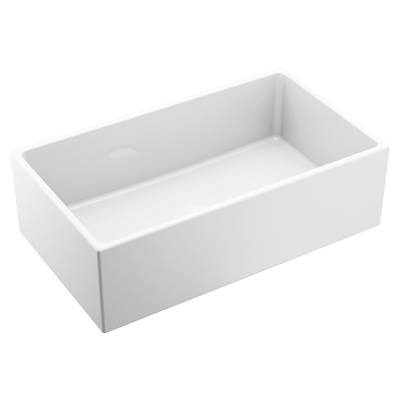 Moen White Fireclay 30 in. Single Bowl Farmhouse Apron Front Kitchen Sink - Unfinished
