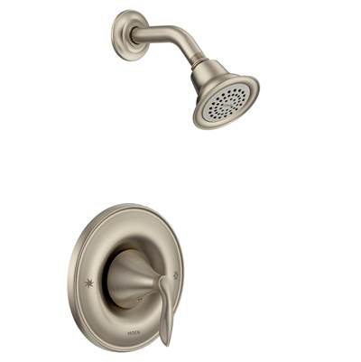 Eva Single-Handle 1-Spray Posi-Temp Shower Faucet Trim Kit in Brushed Nickel (Valve Sold Separately)