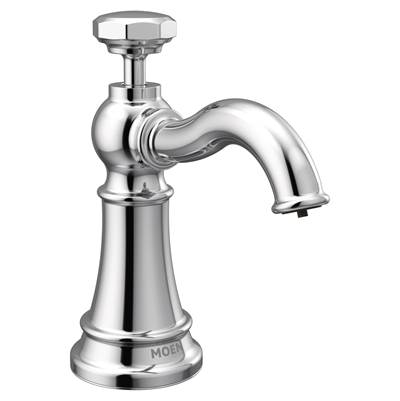 Moen Paterson Deck Mounted Kitchen Soap Dispenser with Above the Sink Refillable Bottle, Chrome