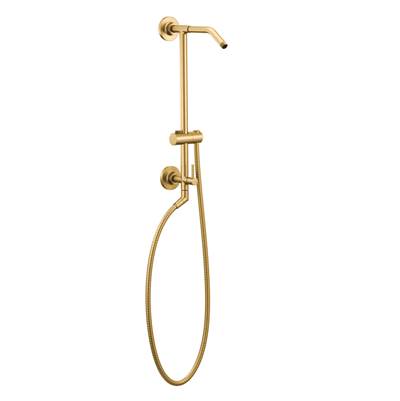 Moen Shower Rail System with 2-Function Diverter in Brushed Nickel (Valve Sold Separately) - Brushed Gold