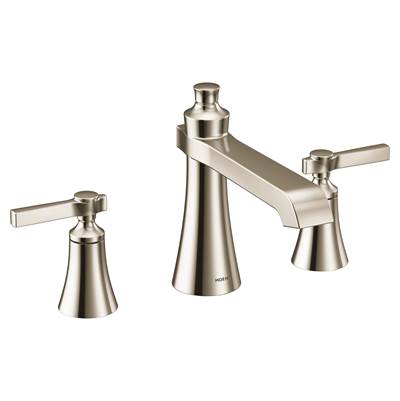 Flara 2-Handle Deck-Mount Roman Tub Faucet Trim Kit with Lever Handles in Polished Nickel (Valve Sold Separately)