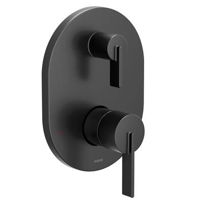Cia M-CORE 3-Series 2-Handle Shower Trim with Integrated Transfer Valve in Matte Black (Valve Sold Separately)