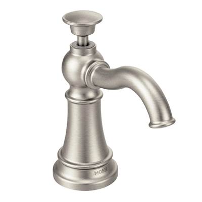 Moen Traditional Deck Mounted Kitchen Soap Dispenser with Above the Sink Refillable Bottle, Spot Resist Stainless