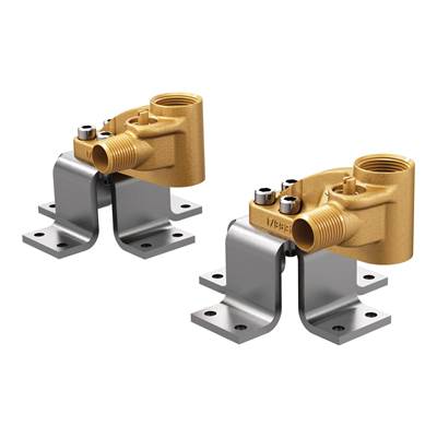 Freestanding Floor Mount Tub Filler Double Riser Floor Joist Concrete Mounting Kit - N/A or unfinished