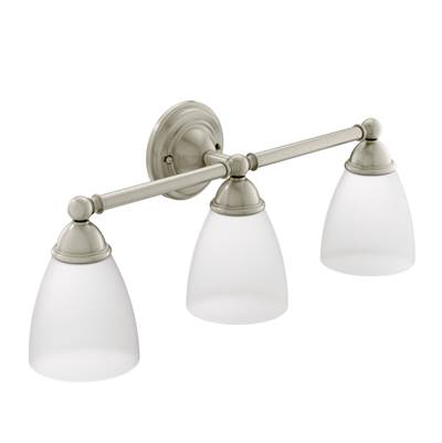 Brushed Nickel Three Globe Bath Light