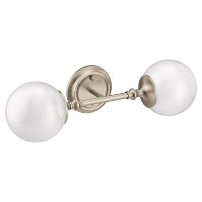 Brushed Nickel Two Globe Bath Light