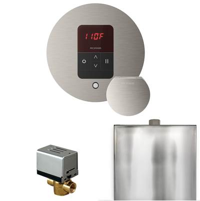 Mr. Steam Basic Butler Package - Round iTempo Control and Steamhead in Brushed Nickel