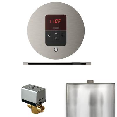 Mr. Steam Basic Butler Linear Package - Round iTempo Control and Linear Steamhead in Brushed Nickel