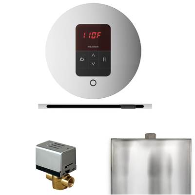 Mr. Steam Basic Butler Linear Package - Round iTempo Control and Linear Steamhead in Polished Chrome