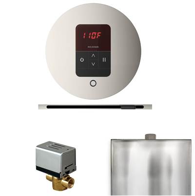 Mr. Steam Basic Butler Linear Package - Round iTempo Control and Linear Steamhead in Polished Nickel
