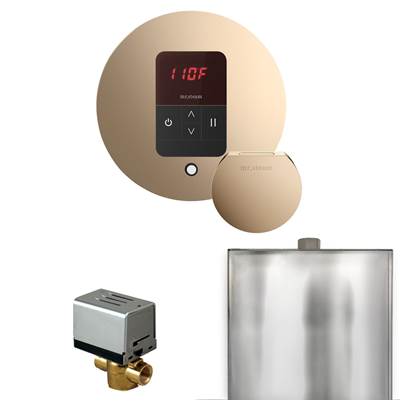 Mr. Steam Basic Butler Package - Round iTempo Control and Steamhead in Polished Gold