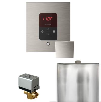 Mr. Steam Basic Butler Steam Shower Package - Square iTempo Control with Square Steamhead in Brushed Nickel