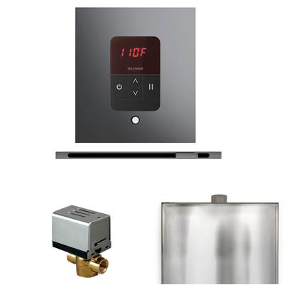 Mr. Steam Basic Butler Steam Shower Package - Square iTempo Control with Linear Steamhead in Brilliant Black