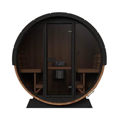 Mr. Steam Barrel Haus Sauna in Thermally Modified Spruce