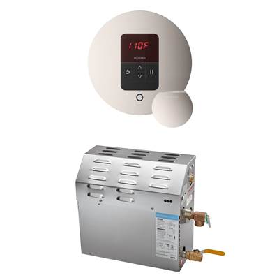 Mr. Steam MS 5 kW Steam Generator Package - Round iTempo Control in Polished Nickel