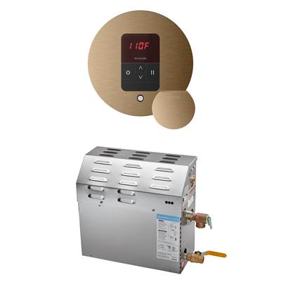 Mr. Steam MS 5 kW Steam Generator Package - Round iTempo Control in Brushed Bronze
