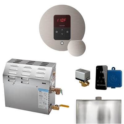 Mr. Steam MS Itempo Round With Accessories Package 7.5 kW Steam Generator in Brushed Nickel