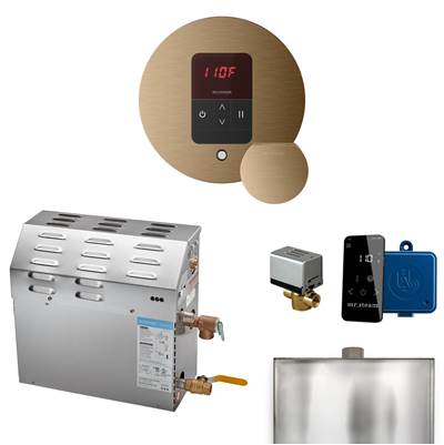 Mr. Steam MS Itempo Round With Accessories Package 7.5 kW Steam Generator in Brushed Bronze