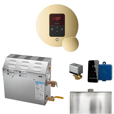 Mr. Steam MS Itempo Round With Accessories Package 7.5 kW Steam Generator in Polished Brass