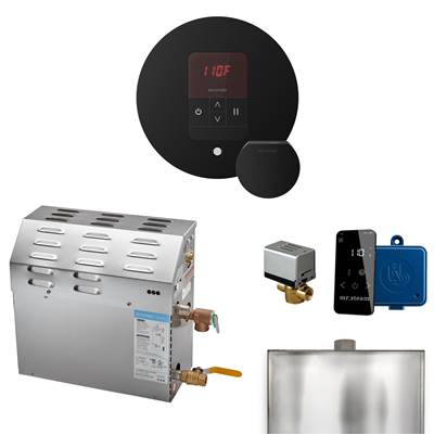 Mr. Steam MS Itempo Round With Accessories - 9 kW Steam Generator in Matte Black