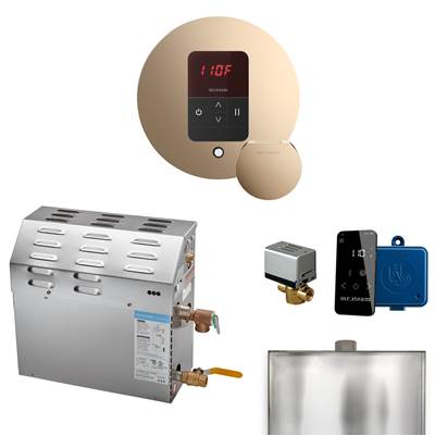 Mr. Steam MS Itempo Round With Accessories Package 7.5 kW Steam Generator in Polished Gold