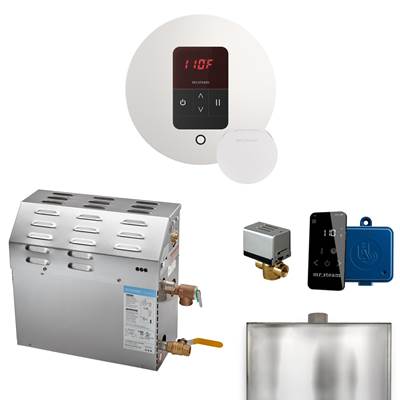 Mr. Steam MS Itempo Round With Accessories - 9 kW Steam Generator in White
