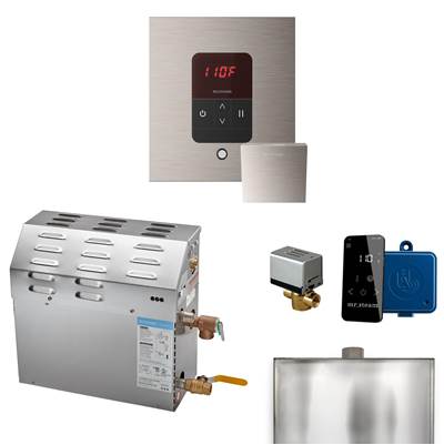 Mr. Steam MS Itempo Square With Accessories - 9 kW Steam Generator in Brushed Nickel