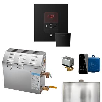 Mr. Steam MS Itempo Square With Accessories - 9 kW Steam Generator in Matte Black