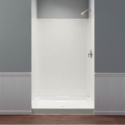 Mustee and Sons Durawall Shower Wall - Alcove - Up to 60" W x 40.5" D in White