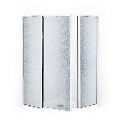 Mustee and Sons Stylemate Neo Angle Shower Enclosure - Obscure Glass - 36" in Bright Silver
