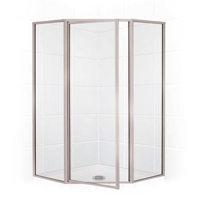 Mustee and Sons Stylemate Neo-Angle Shower Enclosure - 36" - Clear Glass in Brushed Nickel