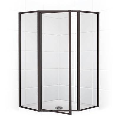Mustee and Sons Stylemate Neo-Angle Shower Enclosure - 36" - Clear Glass in Oil Rubbed Bronze