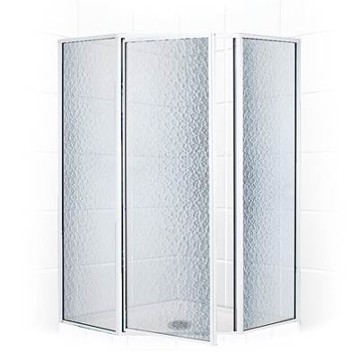 Mustee and Sons Stylemate Neo Angle Shower Enclosure - Obscure Glass - 38" in Bright Silver