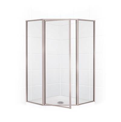 Mustee and Sons Stylemate Neo-Angle Shower Enclosure - 38" - Clear Glass in Brushed Nickel