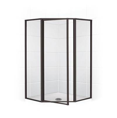 Mustee and Sons Stylemate Neo-Angle Shower Enclosure - 38" - Clear Glass in Oil Rubbed Bronze