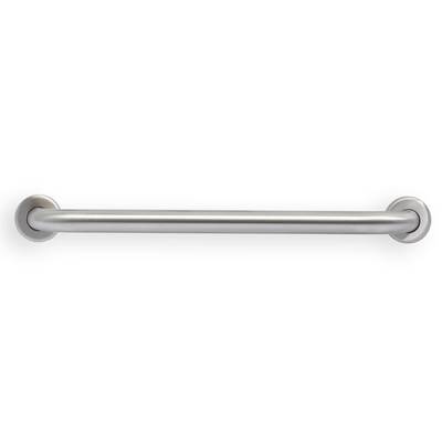 Mustee and Sons Caregiver 24" Smooth Stainless Steel Grab Bar - 1.5" Diameter in Satin Smooth