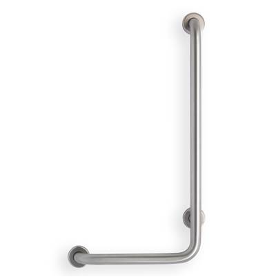 Mustee and Sons Caregiver 32" x 16" - 90° Angle - Right Hand Grab Bar in Satin Smooth
