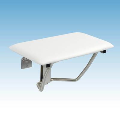 Mustee and Sons Caregiver Padded Fold Down Seat - Wall Mount - 26" - Rectangular