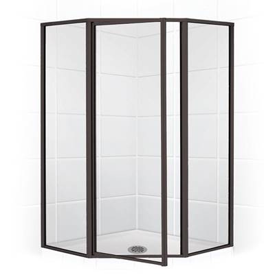 Mustee and Sons Stylemate Neo-Angle Shower Enclosure - 42" - Clear Glass in Oil Rubbed Bronze