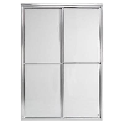 Mustee and Sons Stylemate 48" Bypass Enclosure - Clear Glass in Bright Silver