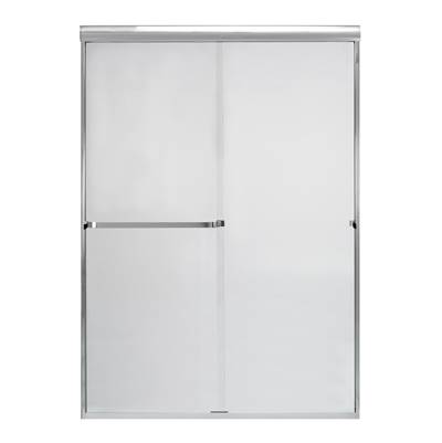 Mustee and Sons Stylemate Frameless Bypass Door - 48" - Clear Glass in Chrome